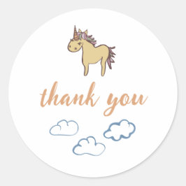 Eenhoorn Baby shower geslachtsneutraal Ronde Sticker