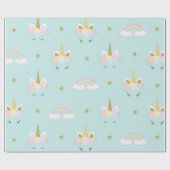 Eenhoorn Baby shower Gift Wrap papier (Vlak)