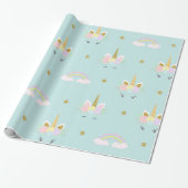 Eenhoorn Baby shower Gift Wrap papier (Uitgerold)