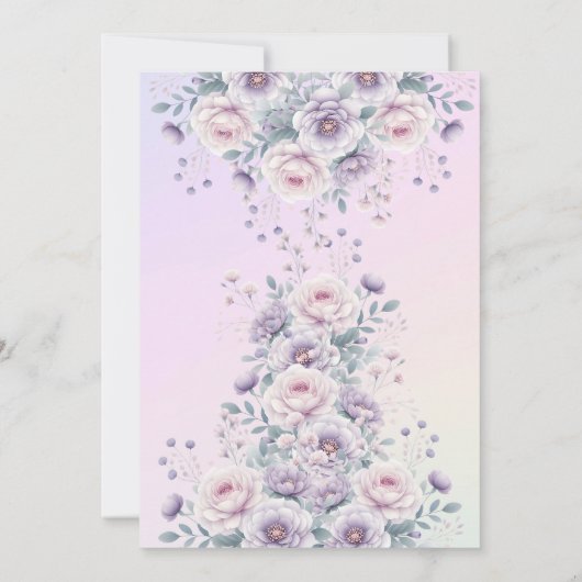 Eenhoorn Baby shower Het is een Meisje Bloemen Wat Kaart (Achterkant)