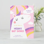 Eenhoorn baby shower kaart (Staand voorkant)