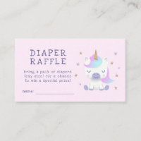 Eenhoorn Baby shower Luier Raffle Ticket