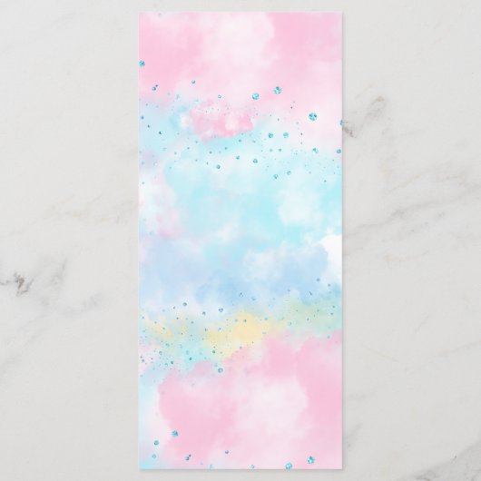 Eenhoorn Baby shower menu's (Achterkant)