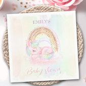 Eenhoorn Baby shower pastel regenboog papier serve Servet