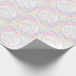 Eenhoorn Baby shower Rainbow Pastel Cadeaupapier