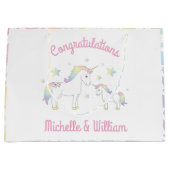 Eenhoorn Baby shower Rainbow Pastel Groot Cadeauzakje (Voorkant)