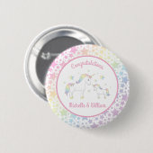 Eenhoorn Baby shower Rainbow Pastel Ronde Button 5,7 Cm (Voorkant /achterkant)