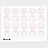 Eenhoorn Baby shower Rainbow Pastel Ronde Sticker (Vel)