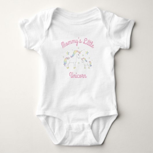 Eenhoorn Baby Shower Regenboog Pastel Romper (Voorkant)