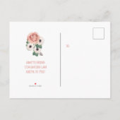 Eenhoorn Baby shower Roze Goud Bloemen Waterverf Uitnodiging Briefkaart (Achterkant)