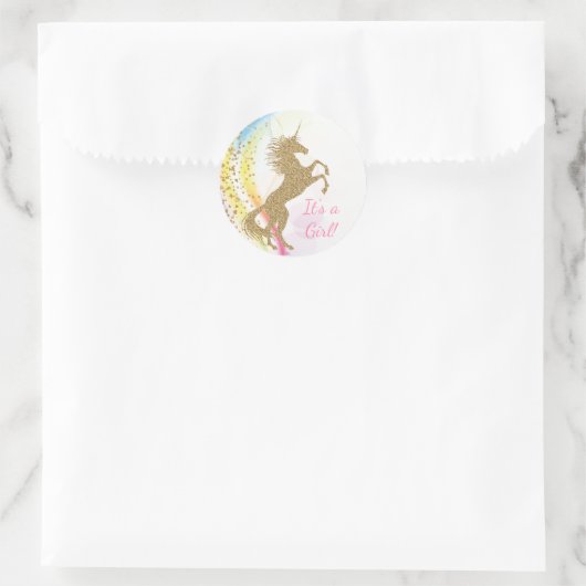 Eenhoorn Baby shower Stickers (Tas)