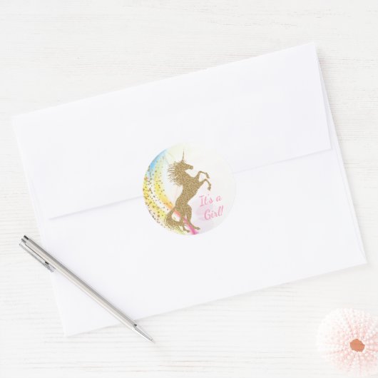 Eenhoorn Baby shower Stickers (Envelop)
