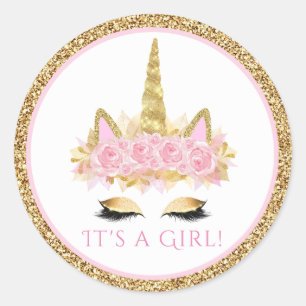 Eenhoorn Baby shower Stickers