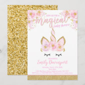 Eenhoorn Baby shower Uitnodiging Magisch Baby show (Voorkant / Achterkant)