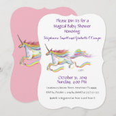 Eenhoorn Baby shower Uitnodiging Rainbow Custom Pi (Voorkant / Achterkant)