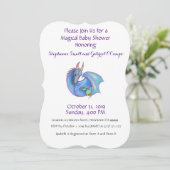 Eenhoorn Baby shower Uitnodiging Rainbow Custom Pi (Staand voorkant)