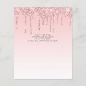 Eenhoorn Baby shower Uitnodiging Roze Meisjes Scha (Achterkant)