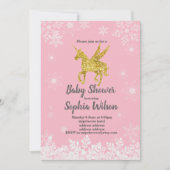 eenhoorn Baby shower voor meisje Kaart (Voorkant)