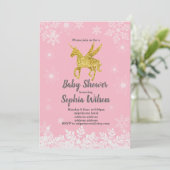eenhoorn Baby shower voor meisje Kaart (Staand voorkant)