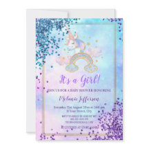 Eenhoorn babyshower uitnodigingen