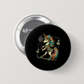 Eenhoorn Badminton Speler Shuttle Ronde Button 5,7 Cm (Voorkant /achterkant)