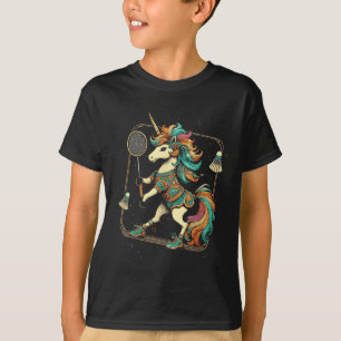 Eenhoorn Badminton Speler Shuttle T-shirt