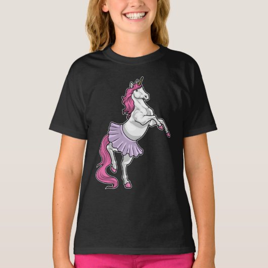 Eenhoorn Ballerina Ballet Dans T-shirt (Voorkant)
