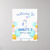 Eenhoorn ballon regenboog gradiënt verjaardagsfees canvas afdruk (Voorkant)