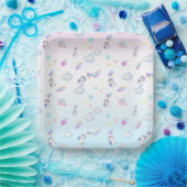 Eenhoorn ballon regenboog gradiënt verjaardagsfees papieren bordje (Feest)