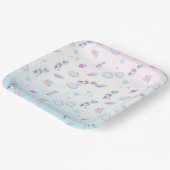 Eenhoorn ballon regenboog gradiënt verjaardagsfees papieren bordje (Gebogen)