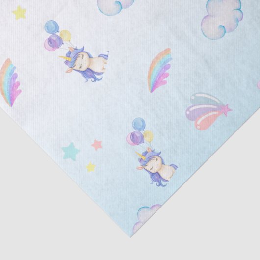 Eenhoorn ballon regenboog gradiënt verjaardagsfees tissuepapier (Detail)