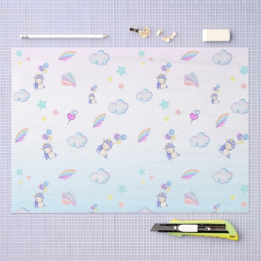 Eenhoorn ballon regenboog gradiënt verjaardagsfees tissuepapier (Craft)