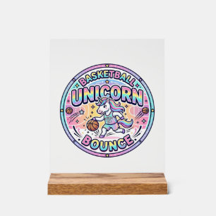 Eenhoorn Basketbal Eenhoorn Stuiteren Grappig Shir Acryl Bord
