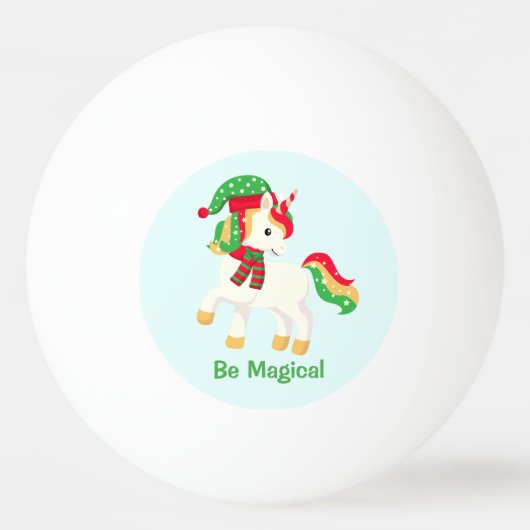 Eenhoorn Be Magical Leuke Kerst Eenhoorn Meisje Pingpongbal (Voorkant)