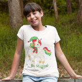Eenhoorn Be Magical Leuke Kerst Eenhoorn Meisje T-shirt