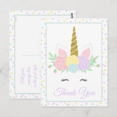Eenhoorn Bedankkaart Postkaarten (Voorkant / Achterkant)