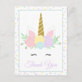 Eenhoorn Bedankt Card Briefkaarten (Voorkant)
