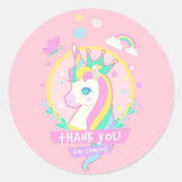 Eenhoorn Bedankt Ronde Sticker