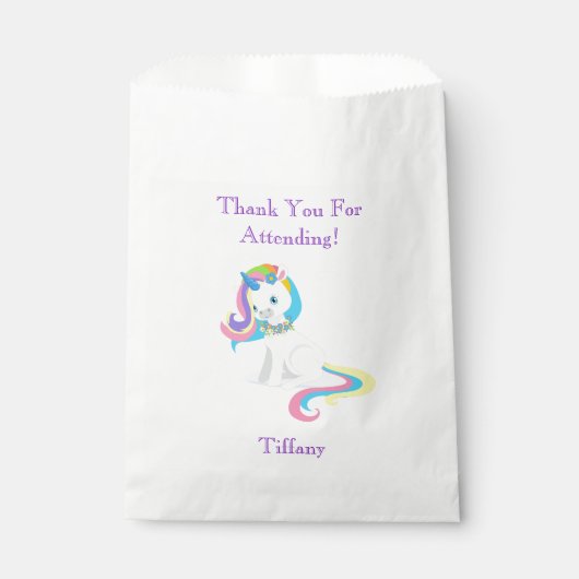  Eenhoorn Bedankt voor het bijwonen van mijn feest Bedankzakje (Voorkant)