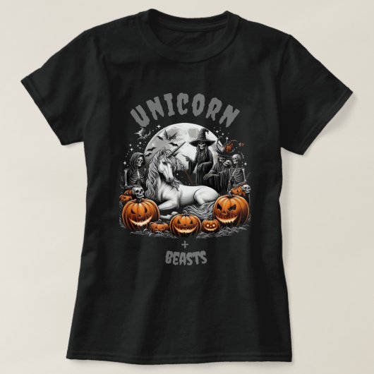 Eenhoorn + beesten. t-shirt (Design voorkant)