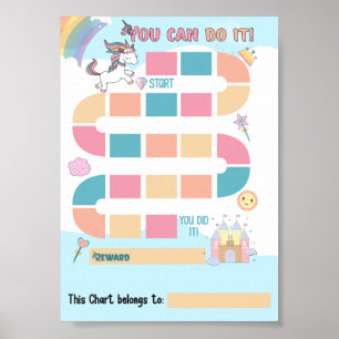 Eenhoorn Beloningsgrafiek Poster