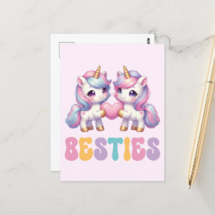 Eenhoorn Besties beste vrienden voor altijd Briefkaart