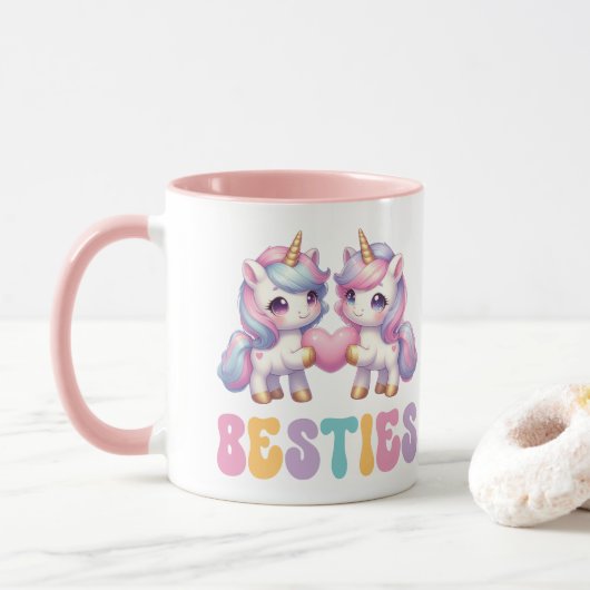 Eenhoorn Besties beste vrienden voor altijd Mok (Met donut)