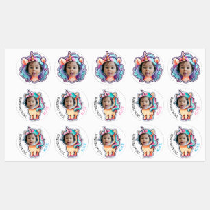 eenhoorn BEWERKBARE foto cupcake toppers stickers