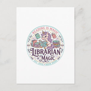Eenhoorn Bibliothecaris van Magie Origineel Produc Briefkaart