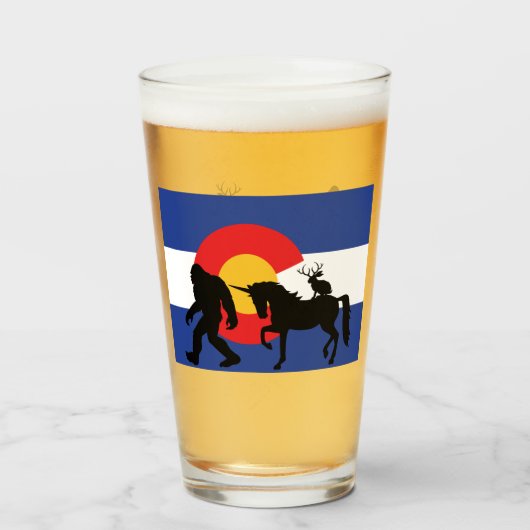 Eenhoorn, Bigfoot en Jackalope Glas (Voorkant gevuld)