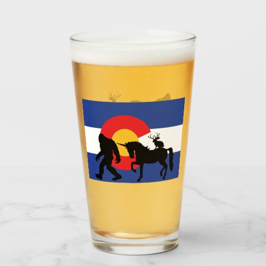 Eenhoorn, Bigfoot en Jackalope Glas (Voorkant gevuld)