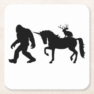 Eenhoorn, Bigfoot, Jackalope Kartonnen Onderzetters
