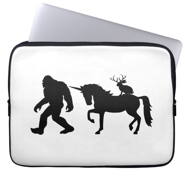 Eenhoorn, Bigfoot, Jackalope Laptop Sleeve (Voorkant)
