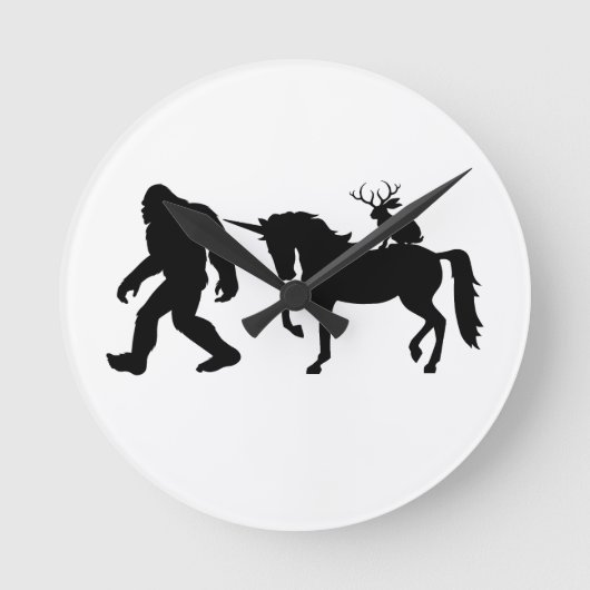 Eenhoorn, Bigfoot, Jackalope Ronde Klok (Voorkant)